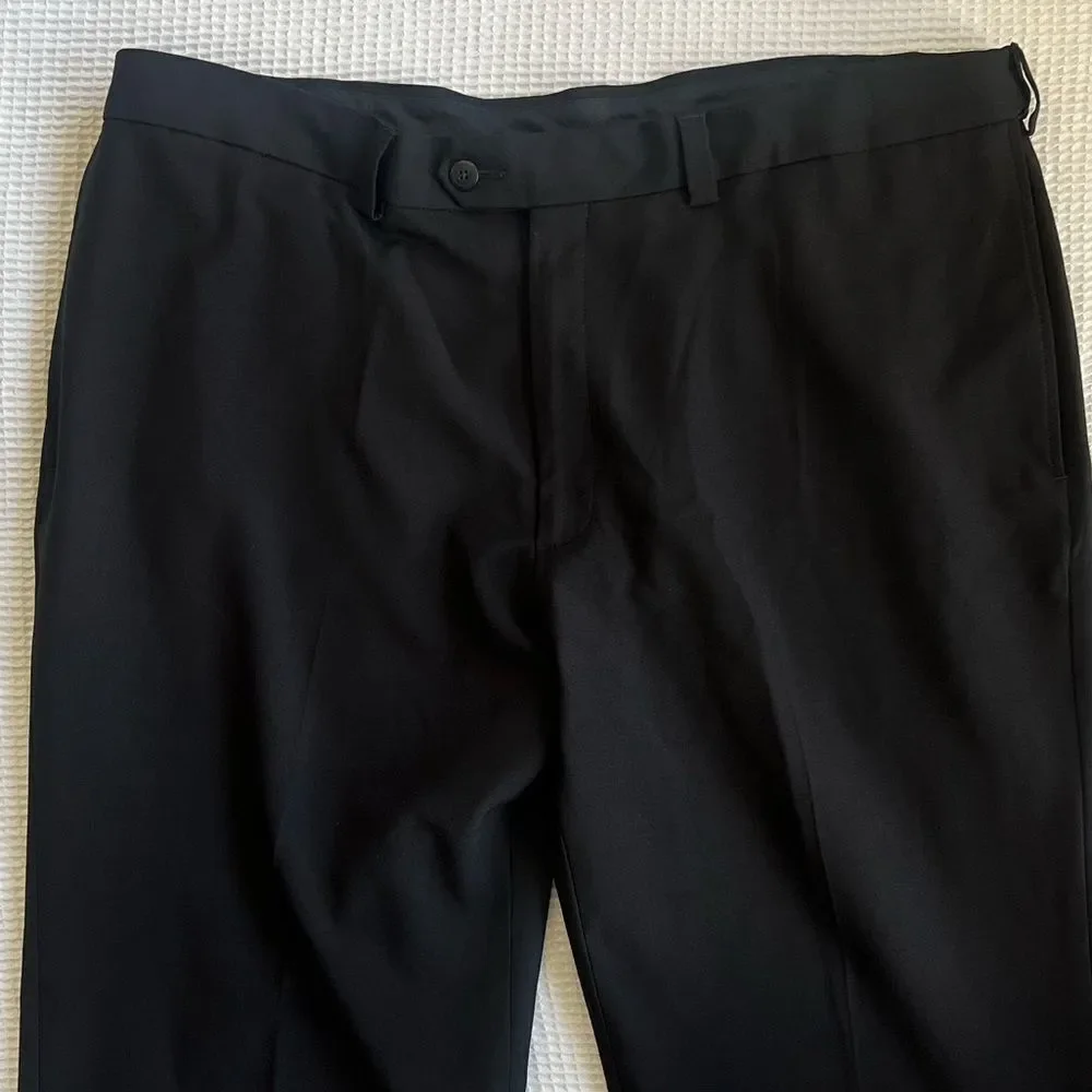 Haggar Classic Fit Expandable Waistband Black Pants Slacks 40 X 30